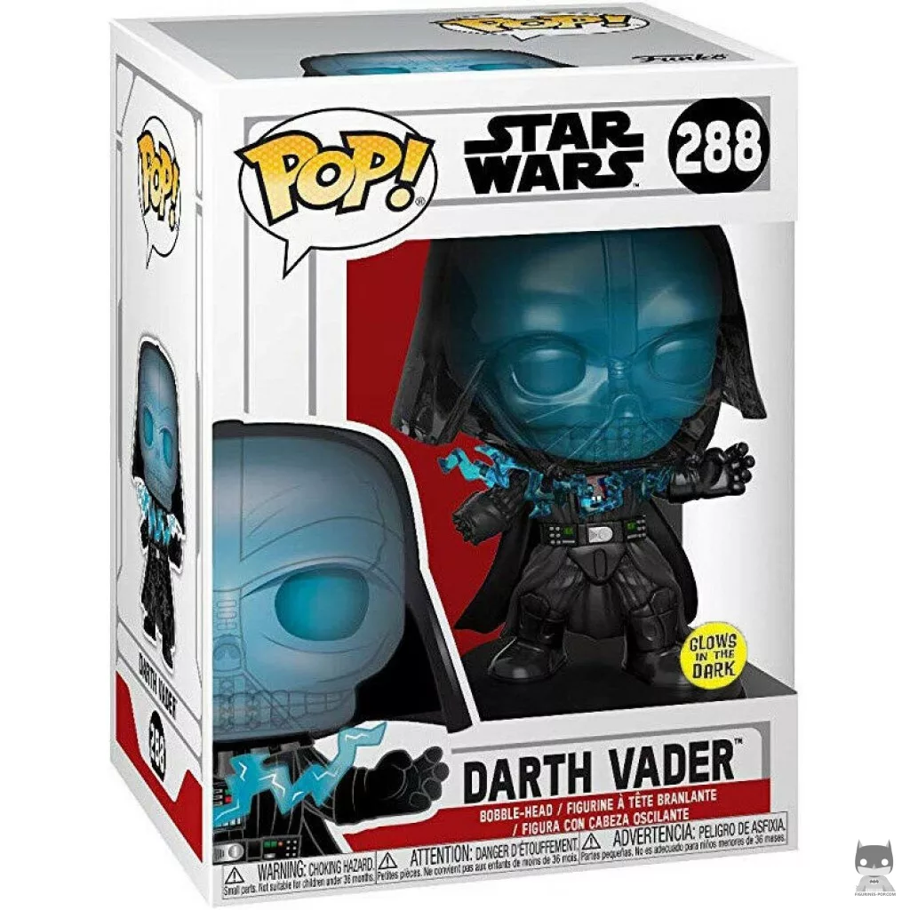 Figura Funko Pop! Darth Vader electrocutado (Brilla en la oscuridad) en su caja