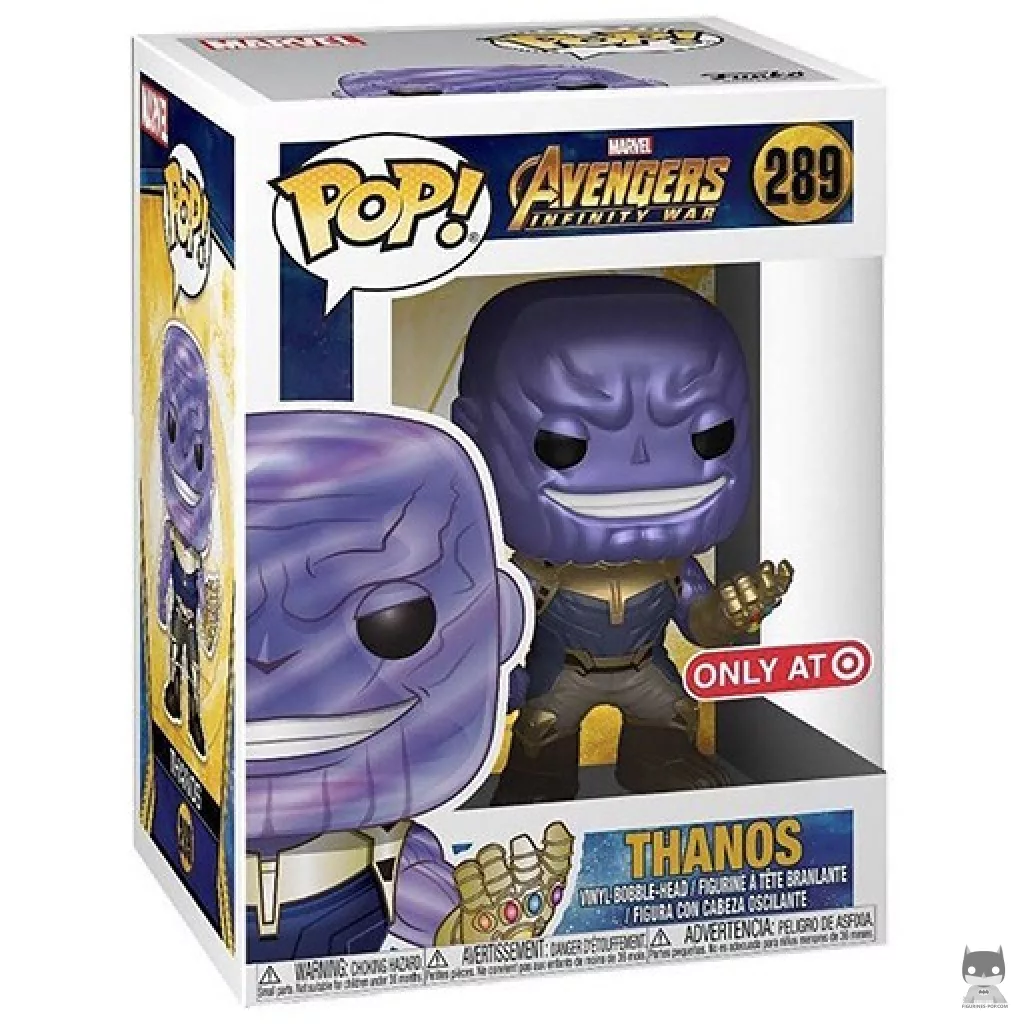 Figura Funko Pop! Thanos (Morado & Metalizado) en su caja