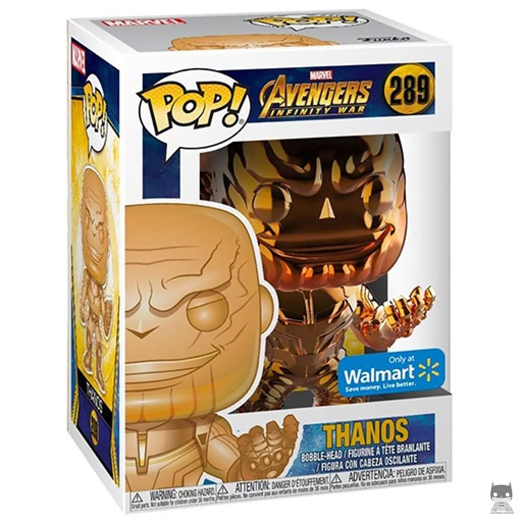 Figura Funko Pop! Thanos (Naranja cromado) en su caja