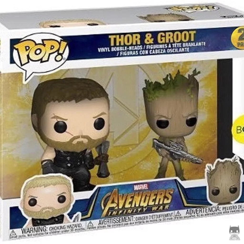 Figura Funko Pop! Thor & Groot en su caja