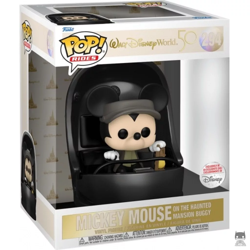 Figura Funko Pop! Mickey Mouse en el coche de la Haunted Mansion en su caja