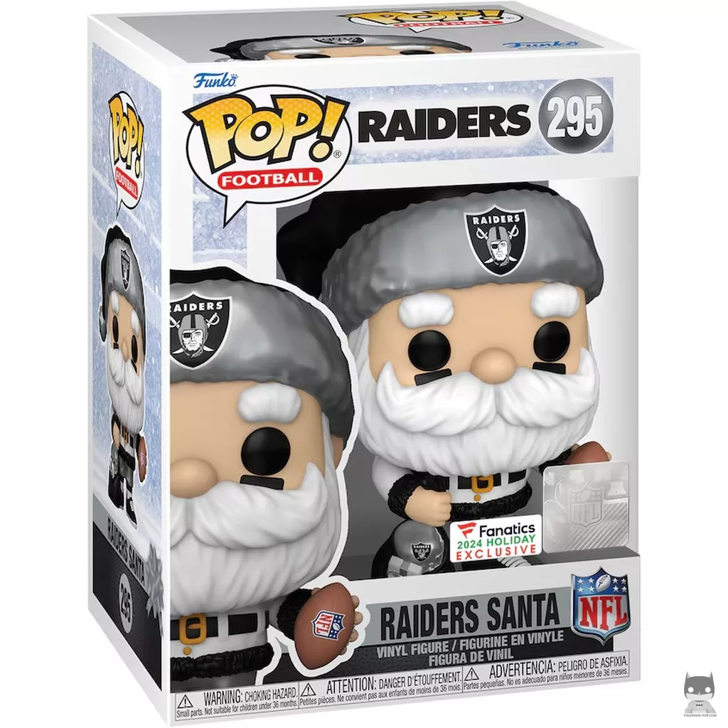 Figura Funko Pop! Papá Noel de los Raiders en su caja