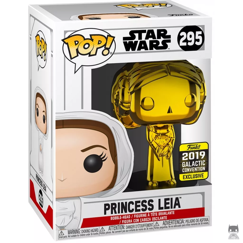 Figura Funko Pop! Princesa Leia (Dorado) en su caja