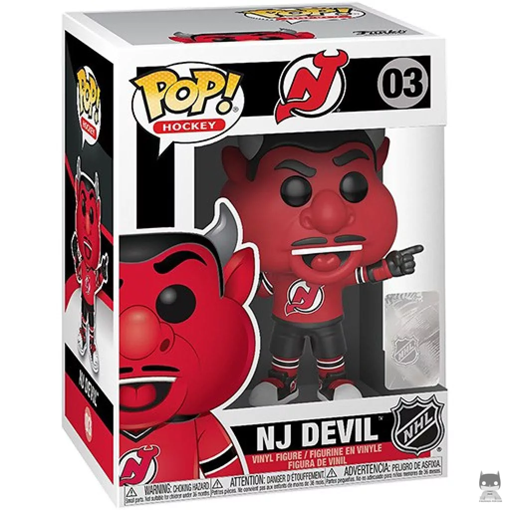 Figura Funko Pop! NJ Devil (New Jersey Devils) en su caja