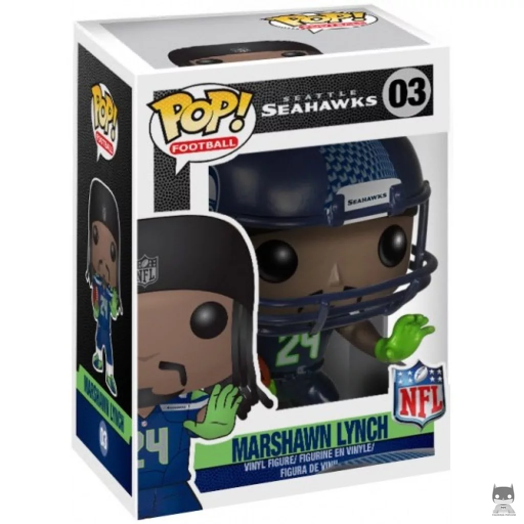 Figura Funko Pop! Marshawn Lynch en su caja