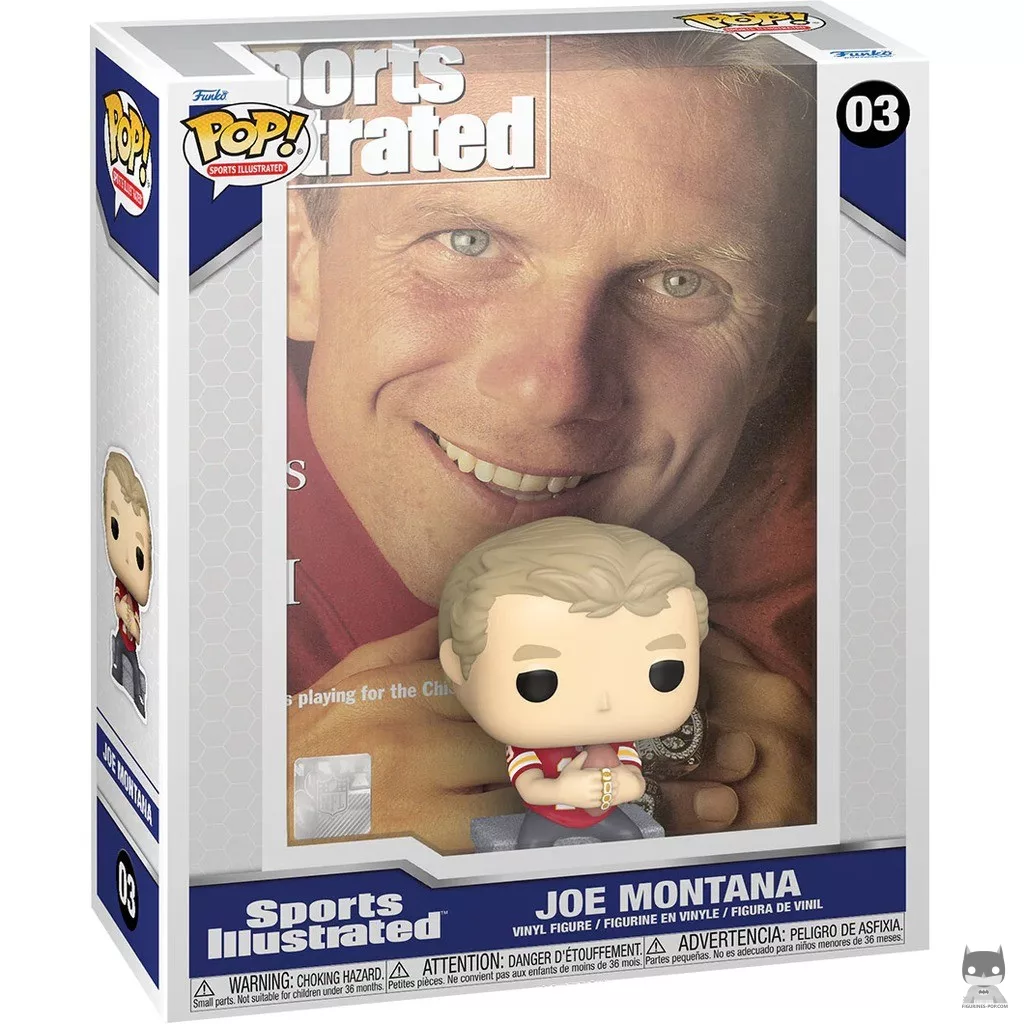 Figura Funko Pop! Portada de Sports Illustrated: Joe Montana en su caja