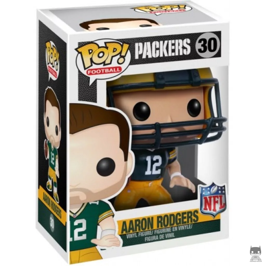 Figura Funko Pop! Aaron Rodgers en su caja