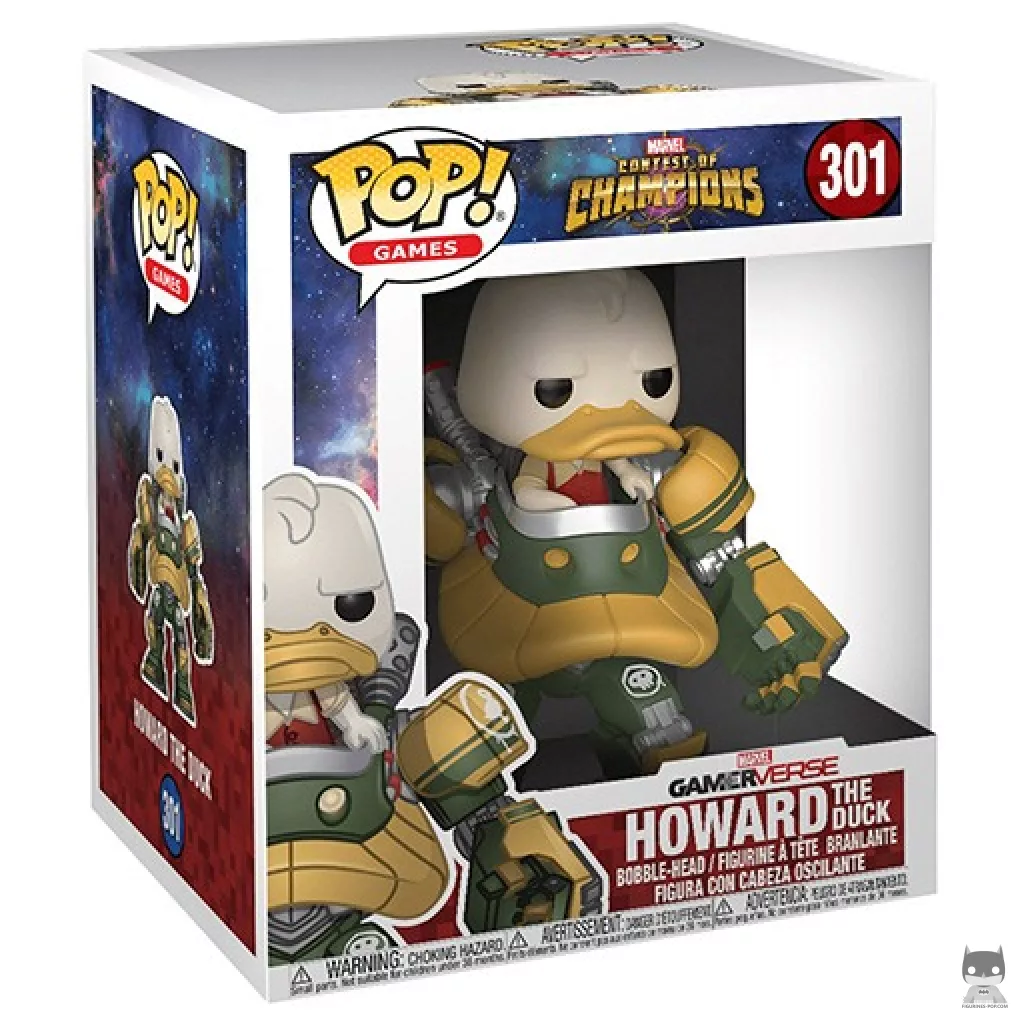 Figura Funko Pop! Howard el Pato (Traje mecánico) (Supersized) en su caja