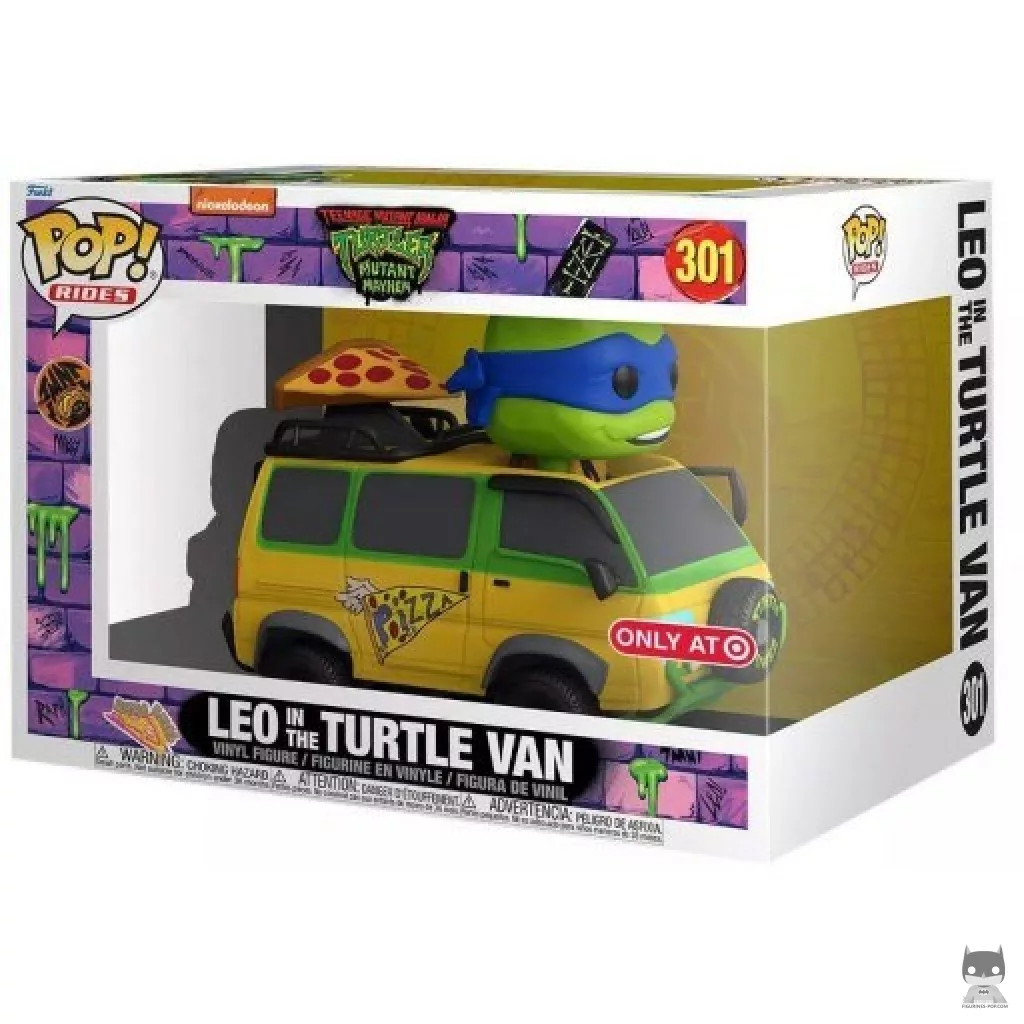 Figura Funko Pop! Leonardo en la furgoneta Tortuga en su caja