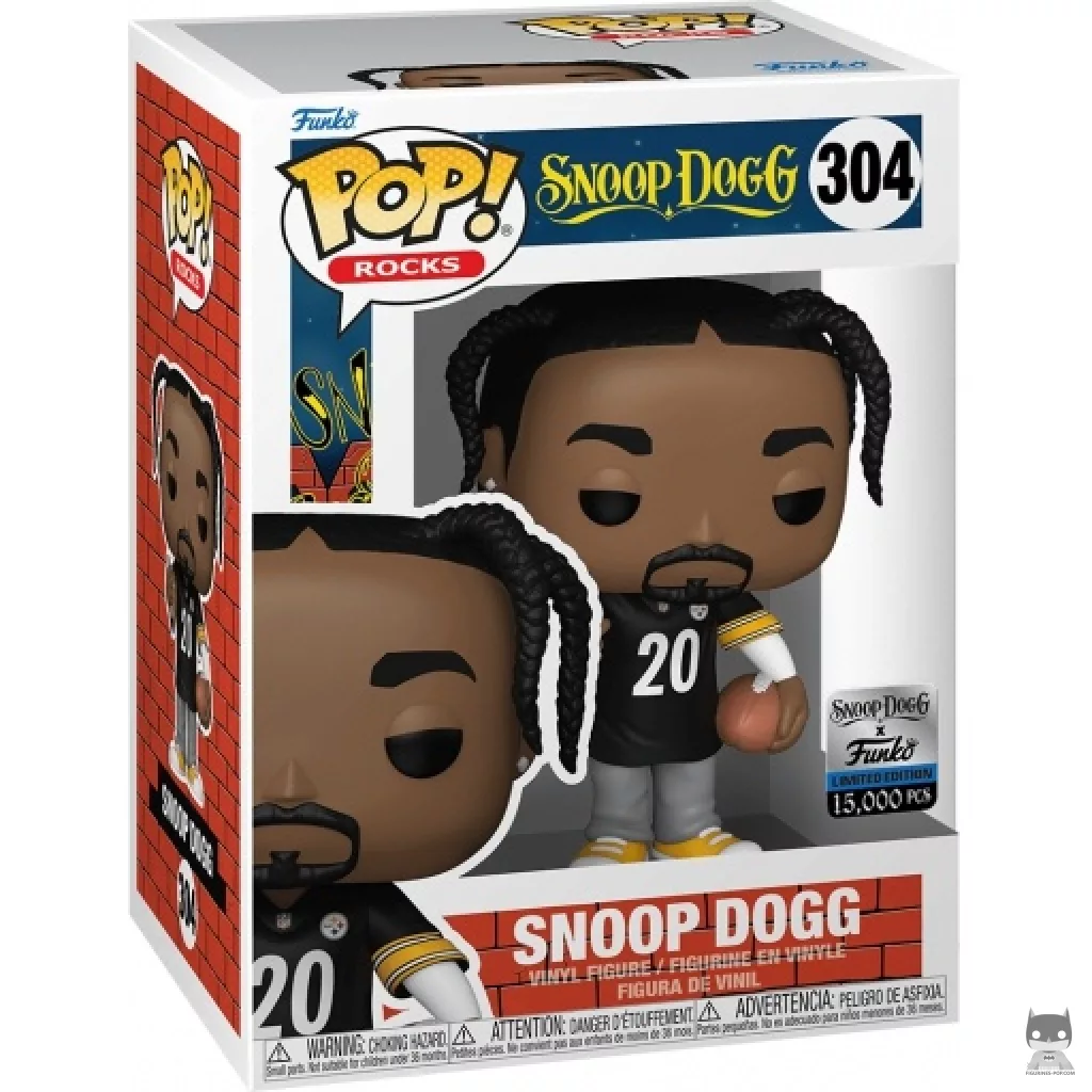 Figura Funko Pop! Snoop Dogg con camiseta de los Steelers en su caja