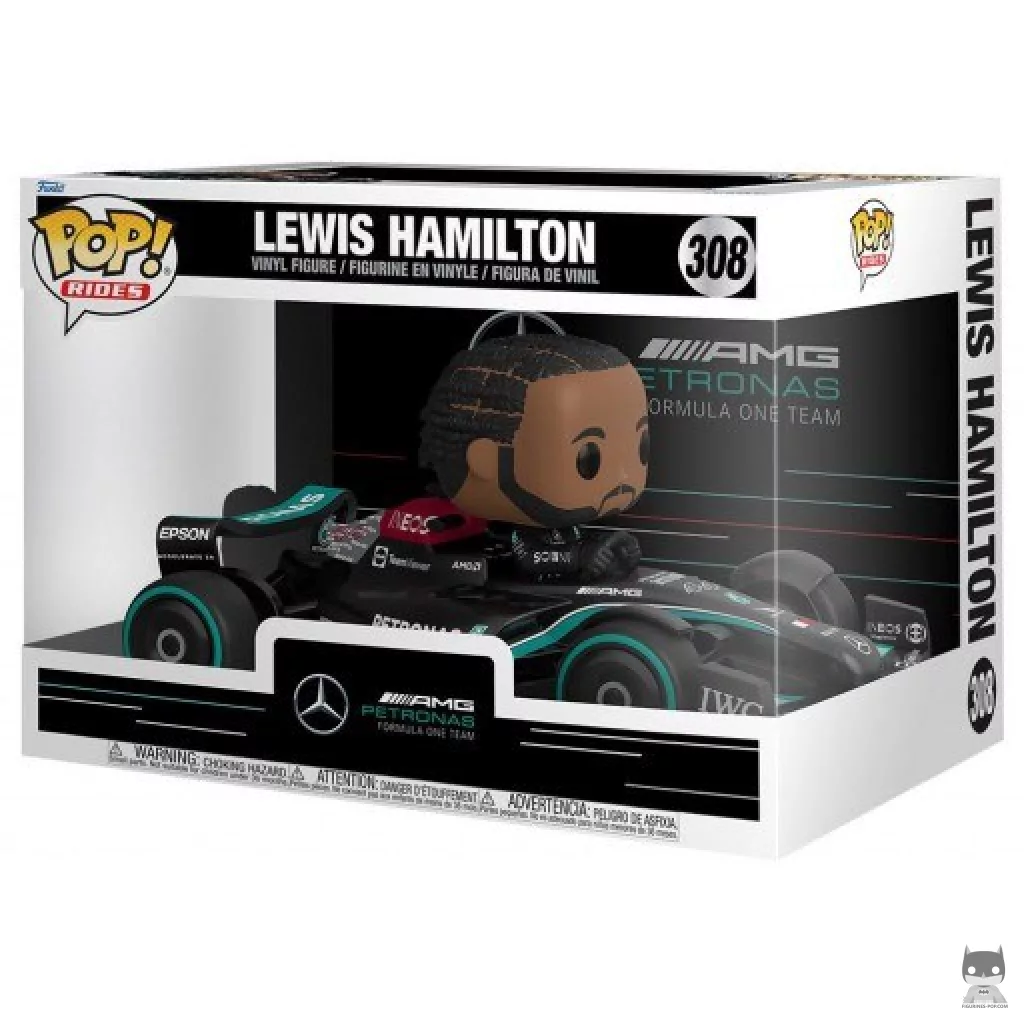 Figura Funko Pop! Lewis Hamilton con el Mercedes AMG F1 en su caja