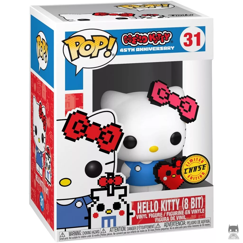 Figura Funko Pop! Hello Kitty (8-bit) (Chase) en su caja