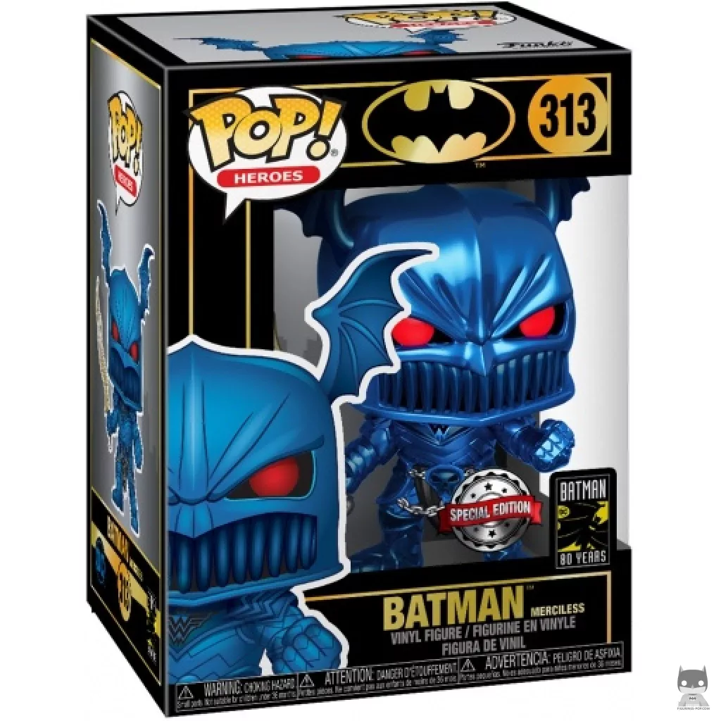 Figura Funko Pop! Batman el Despiadado (Azul & Metalizado) en su caja