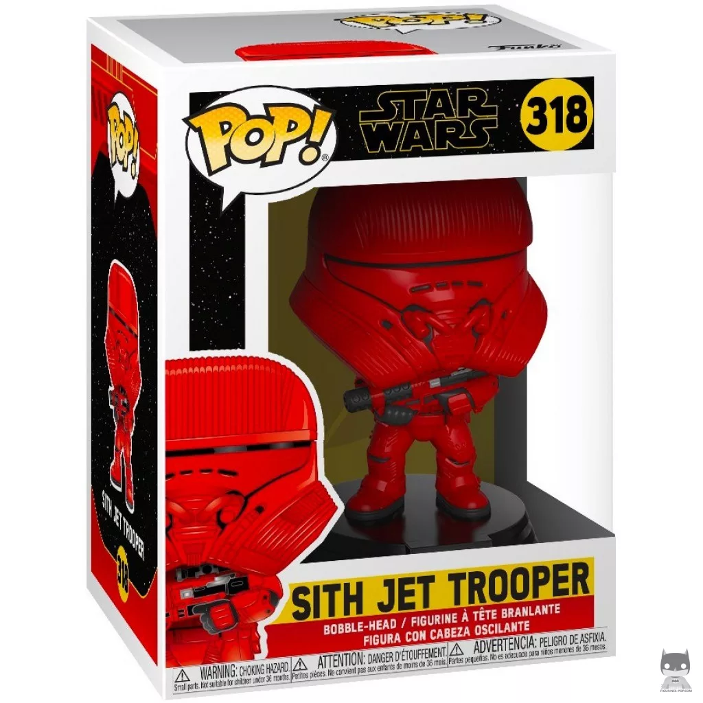 Figura Funko Pop! Soldado Sith a reacción (Rojo) en su caja
