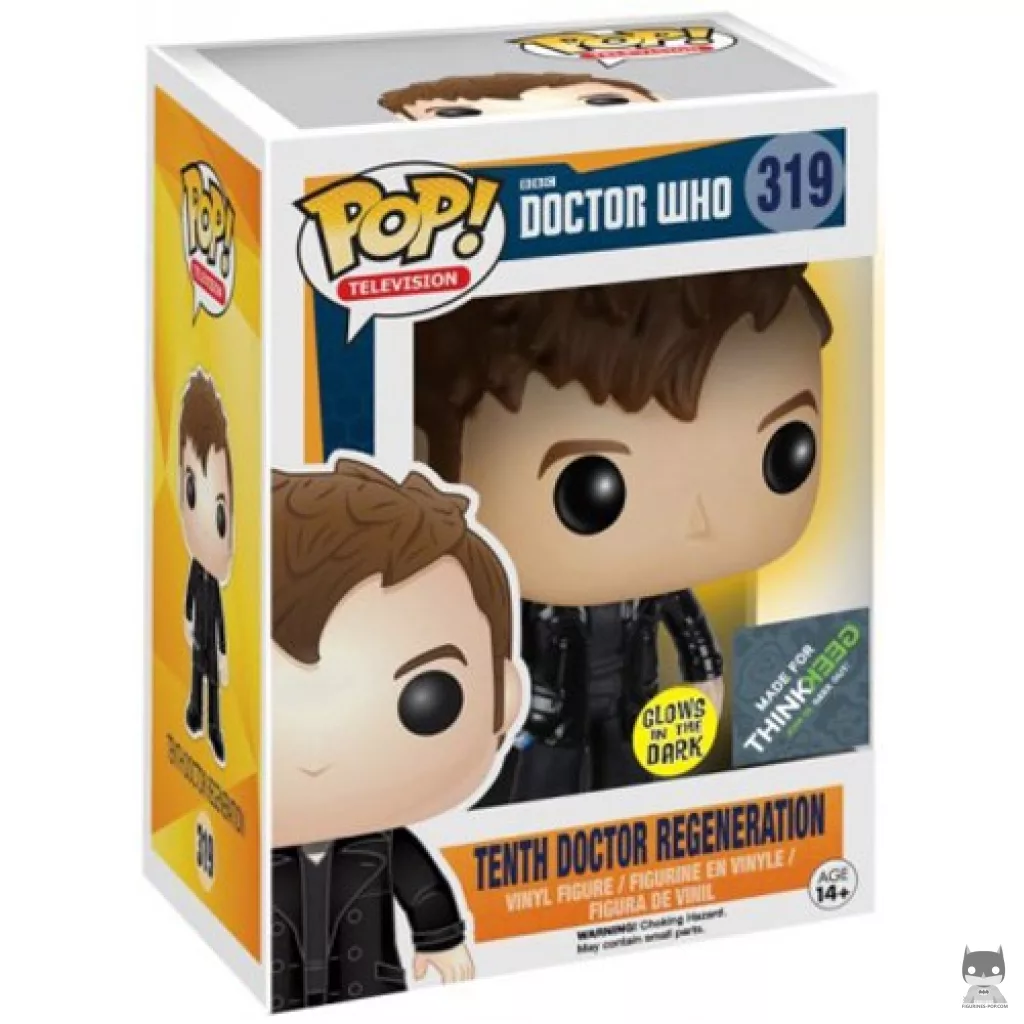 Figura Funko Pop! Décimo Doctor (Regeneración) (Brilla en la oscuridad) en su caja