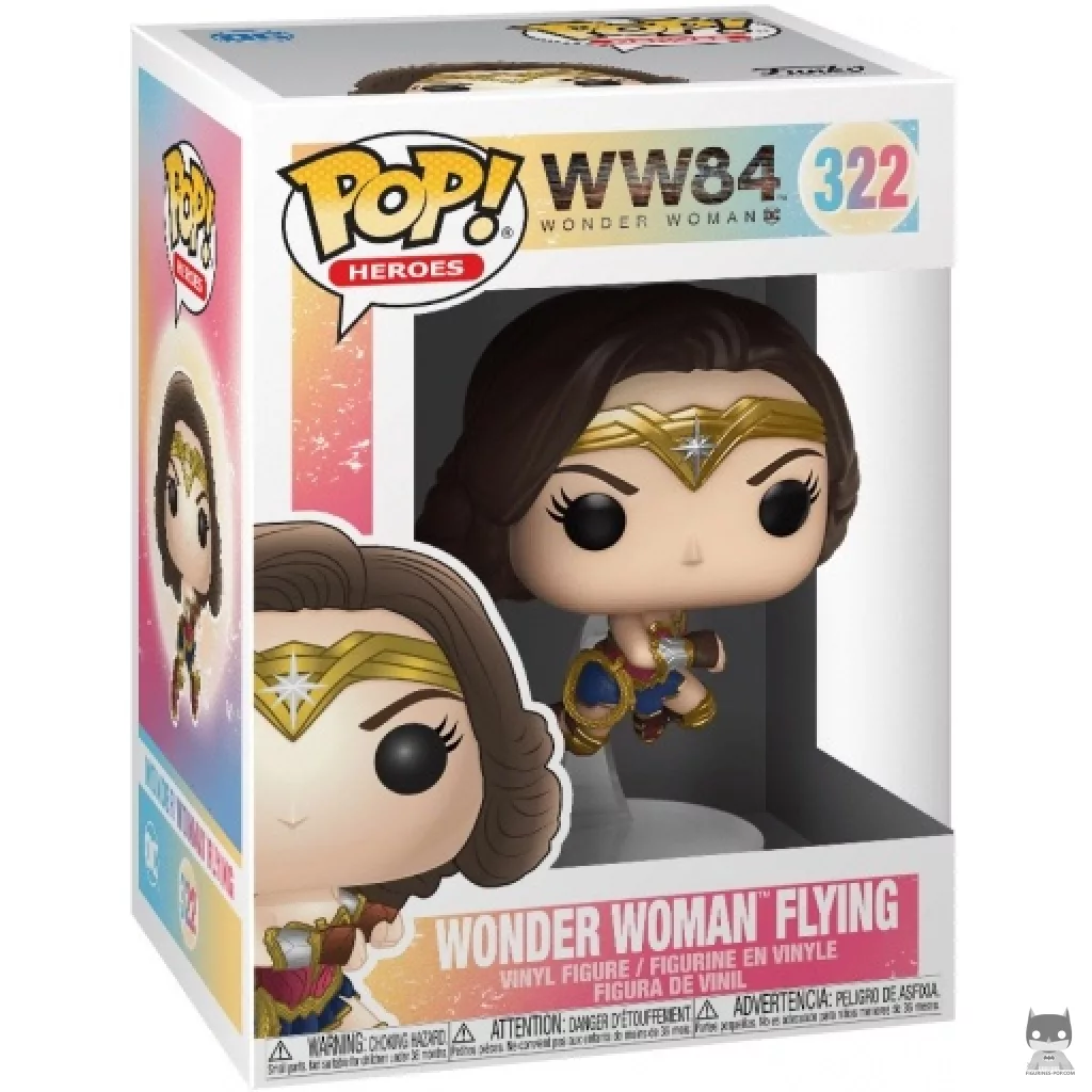 Figura Funko Pop! Wonder Woman volando en su caja