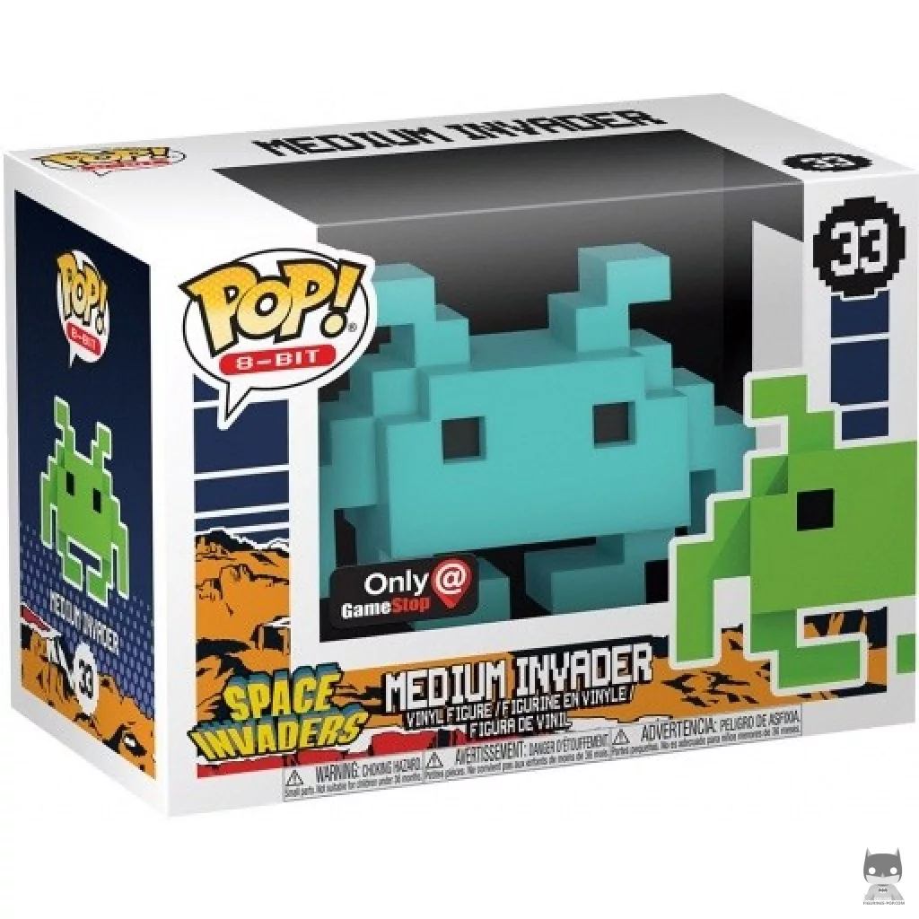 Figura Funko Pop! Medium Invader (Verde azulado) en su caja