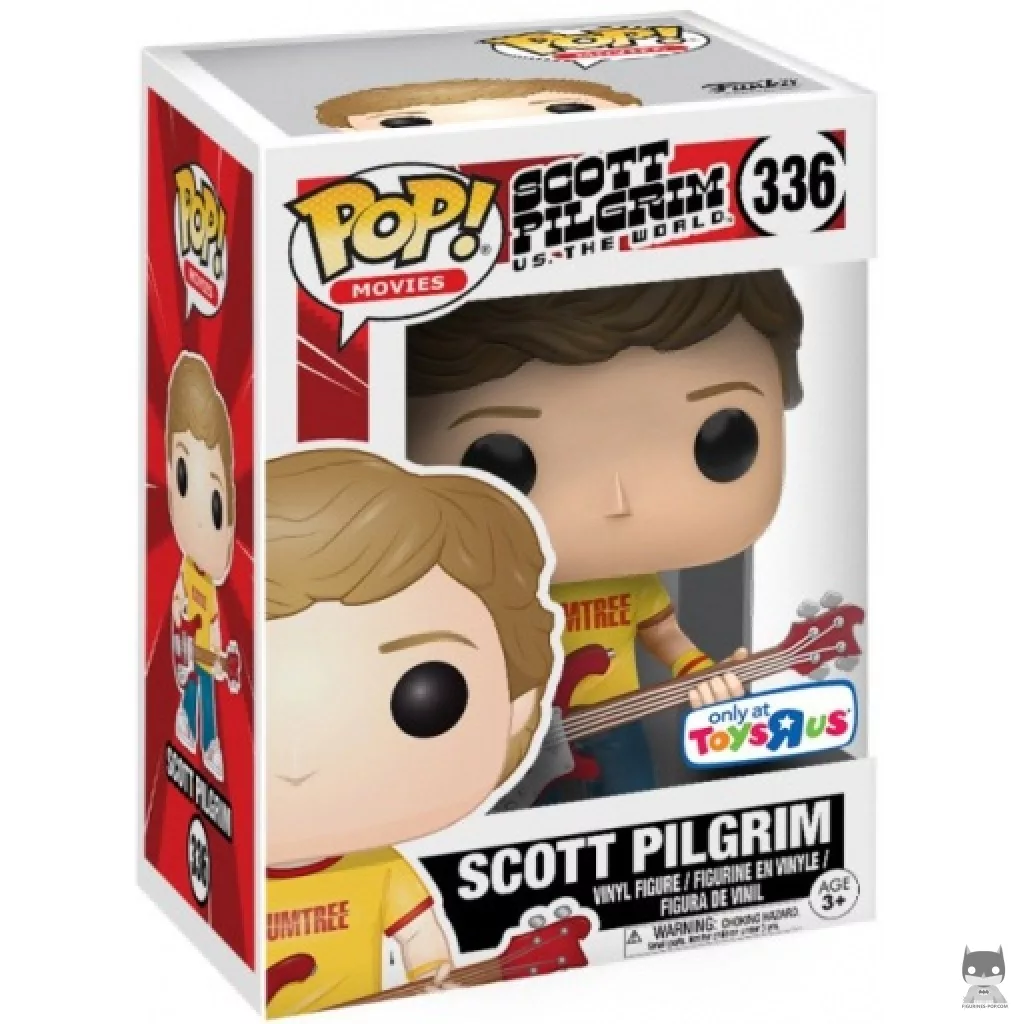 Figura Funko Pop! Scott Pilgrim con camiseta de Plumtree en su caja