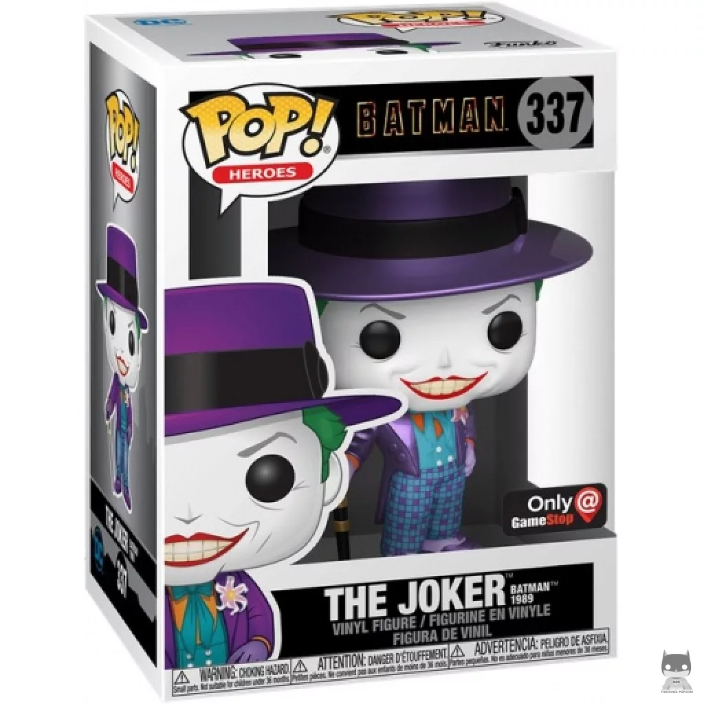 Figura Funko Pop! Joker (Batman 1989) (Metalizado) en su caja