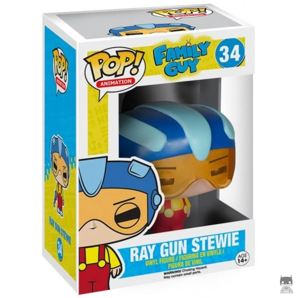 Figura Funko Pop! Stewie con pistola de rayos en su caja