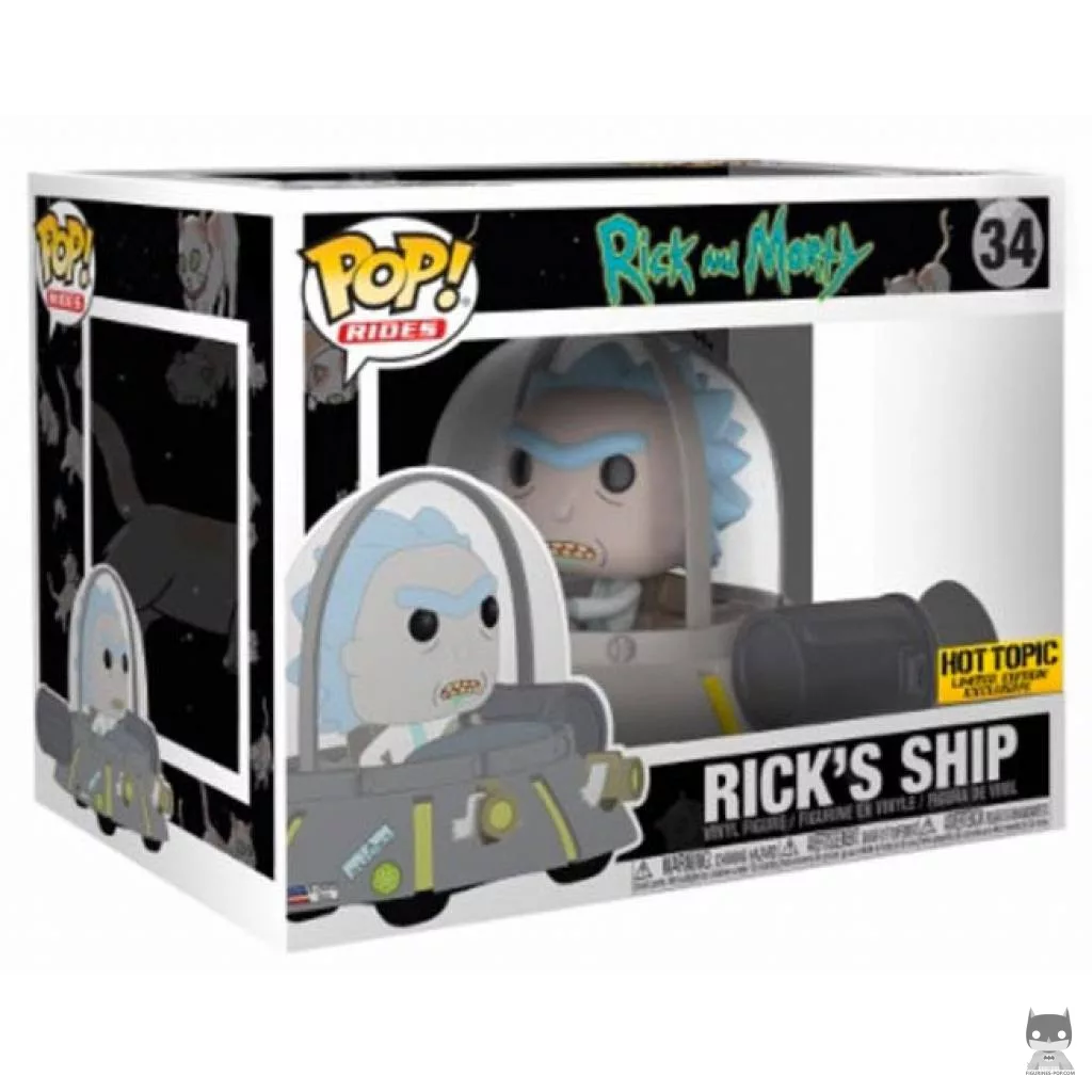 Figura Funko Pop! Rick con la nave en su caja