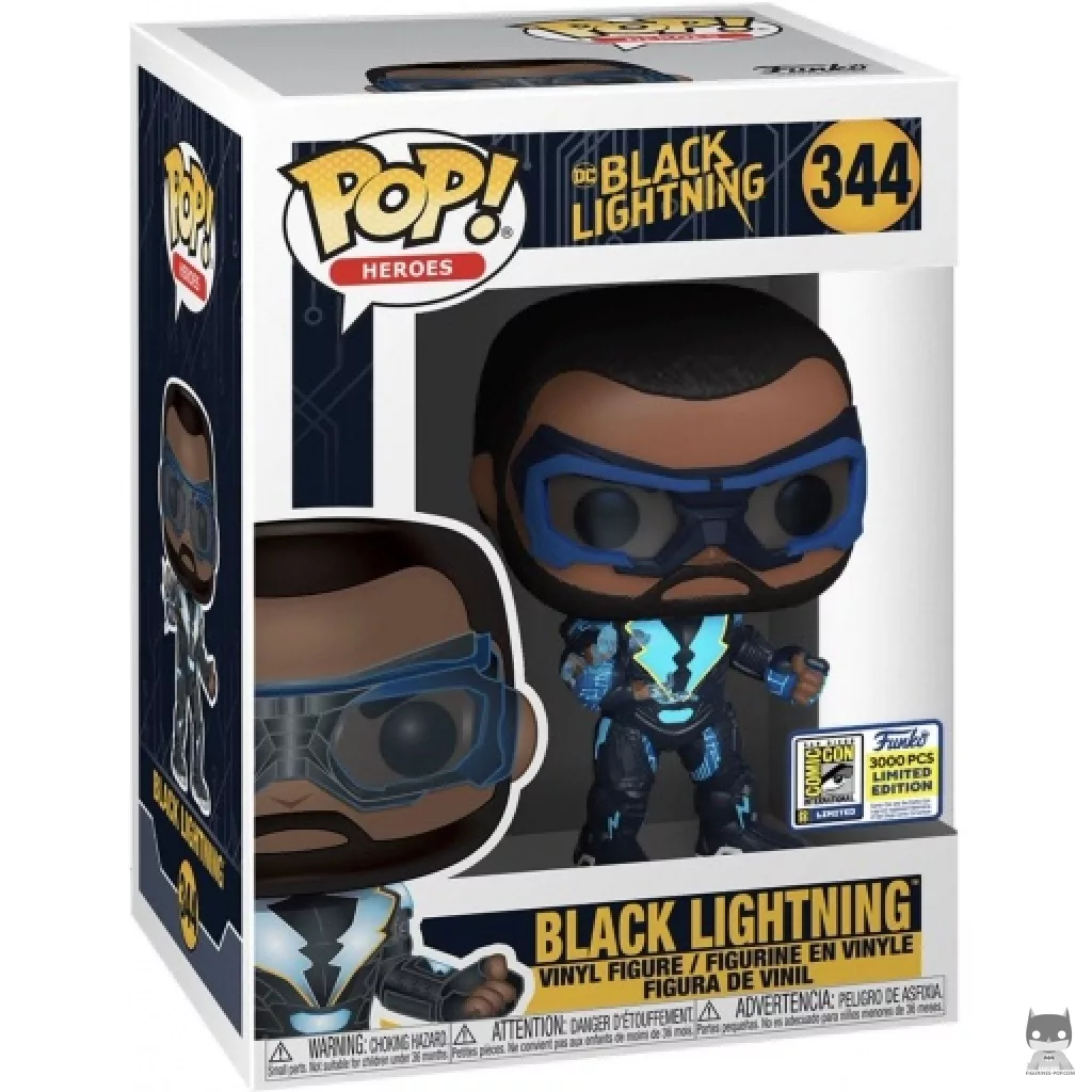 Figura Funko Pop! Black Lightning en su caja