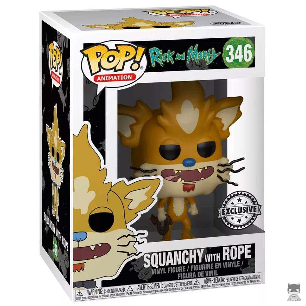 Figura Funko Pop! Squanchy con cuerda en su caja