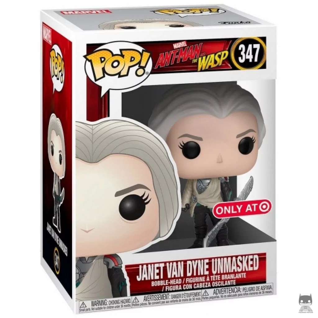 Figura Funko Pop! Janet van Dyne (Sin máscara) en su caja