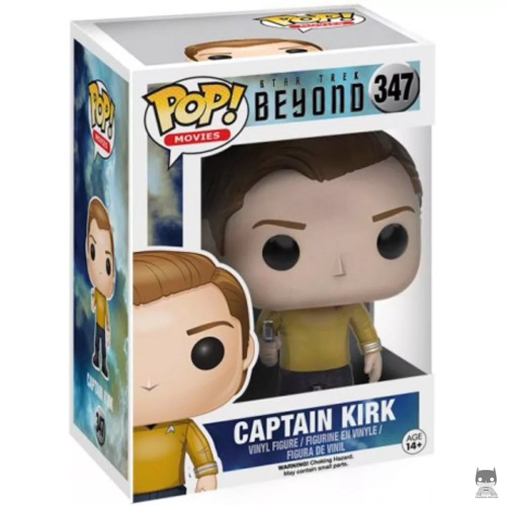 Figura Funko Pop! Capitán Kirk (Uniforme de servicio) en su caja
