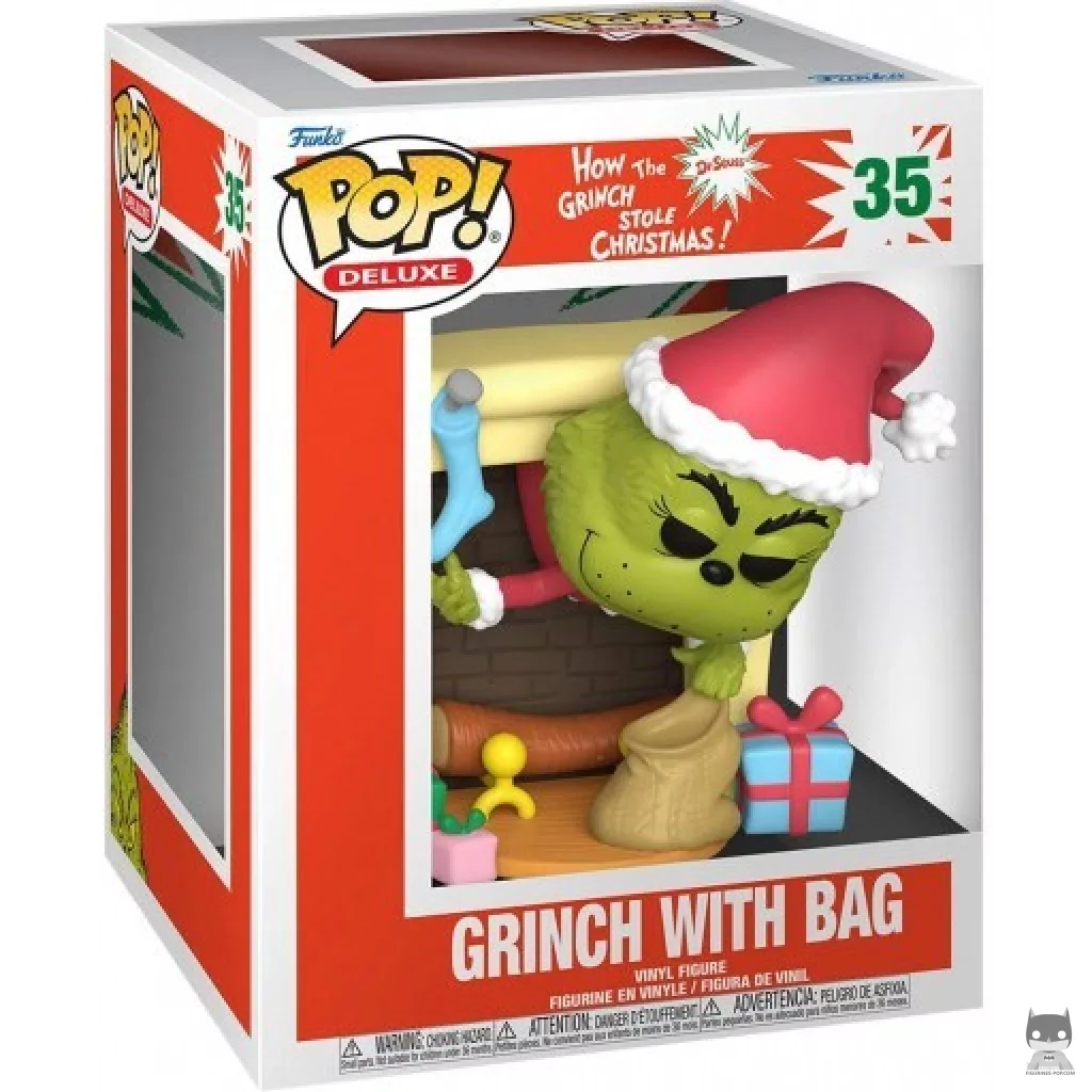 Figura Funko Pop! Grinch en la chimenea en su caja