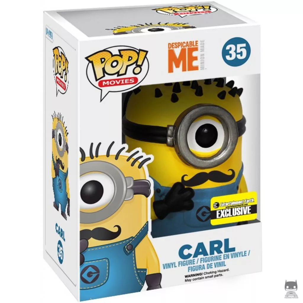 Figura Funko Pop! Carl con bigote en su caja