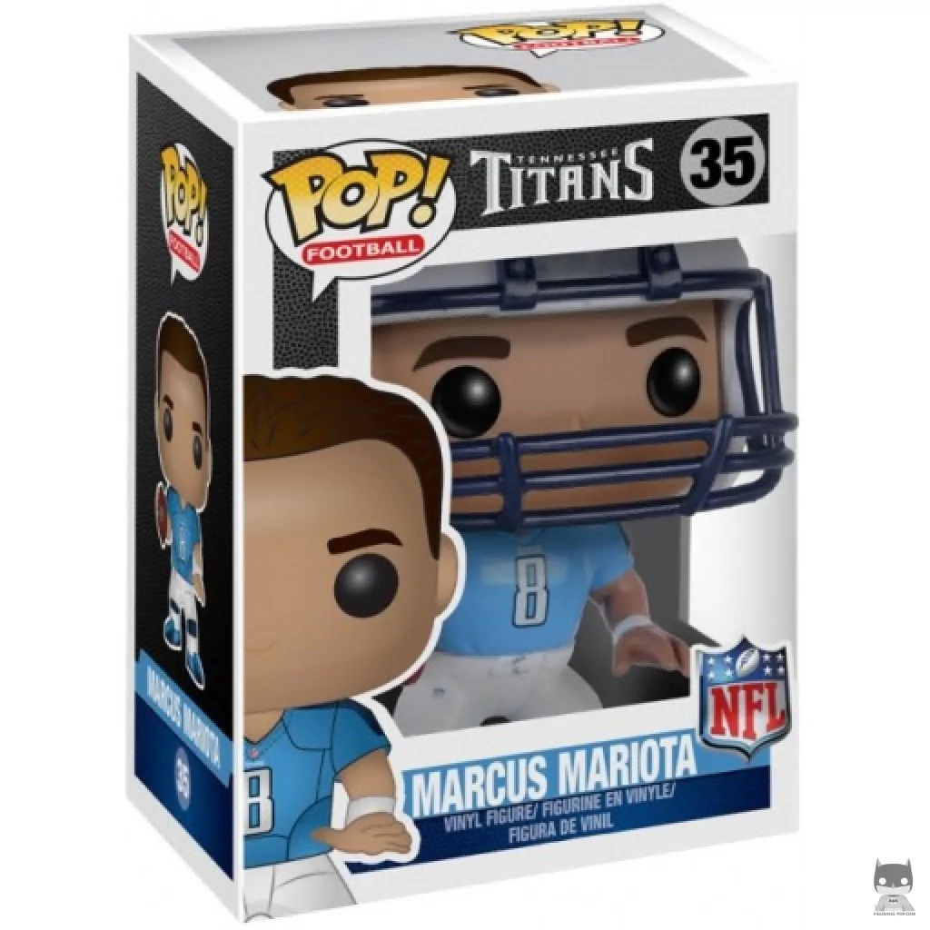 Figura Funko Pop! Marcus Mariota en su caja