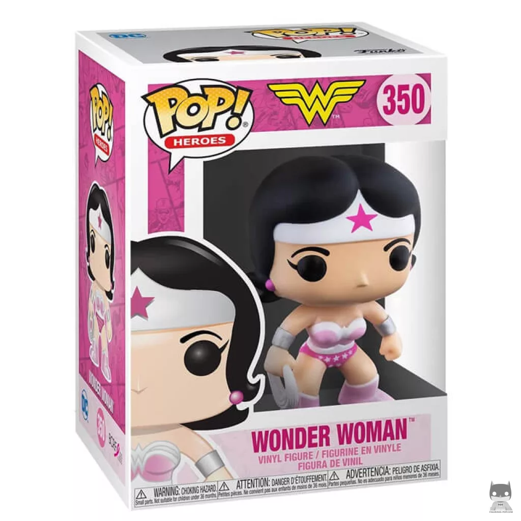Figura Funko Pop! Wonder Woman (Octubre rosa) en su caja