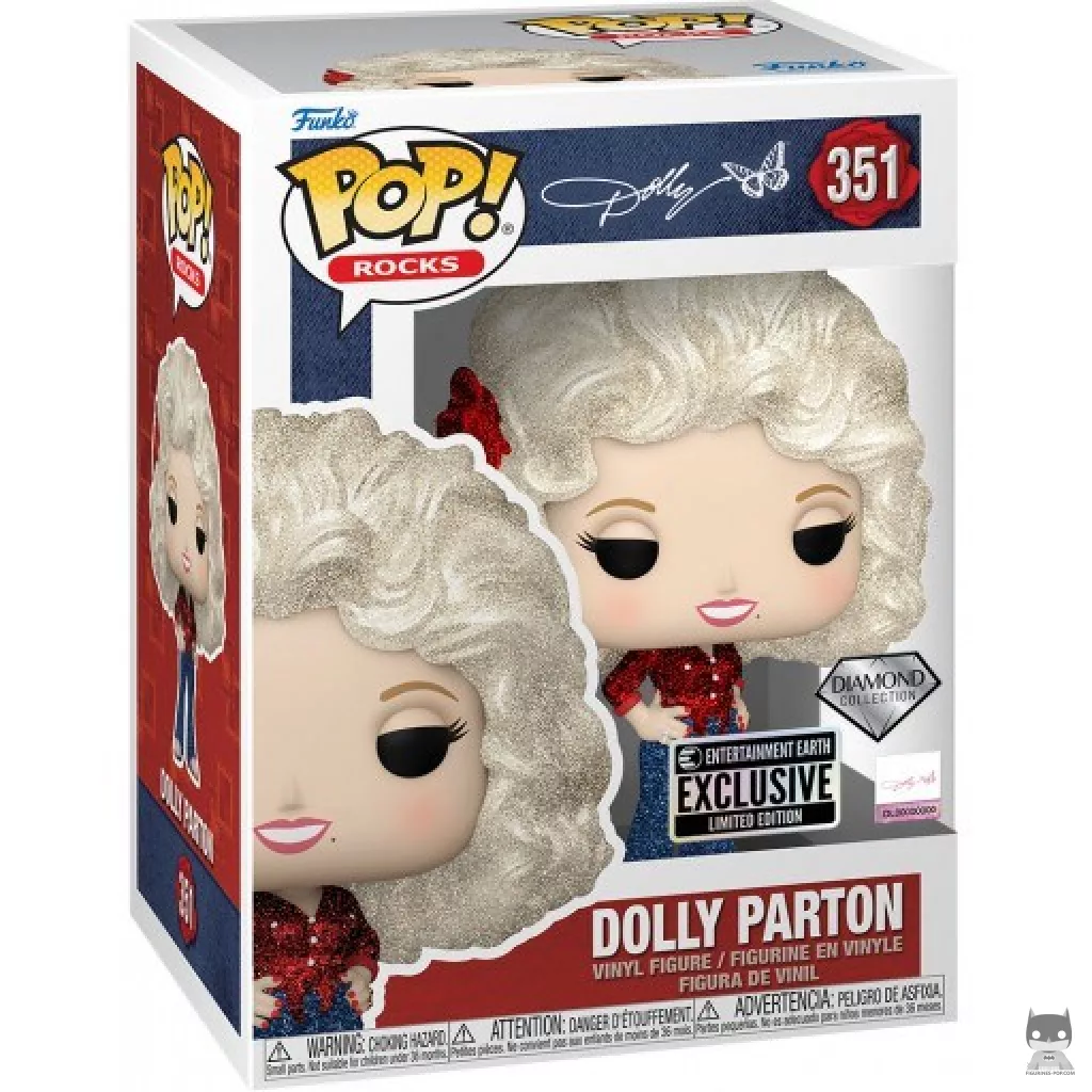 Figura Funko Pop! Dolly Parton (Purpurina de diamante) en su caja