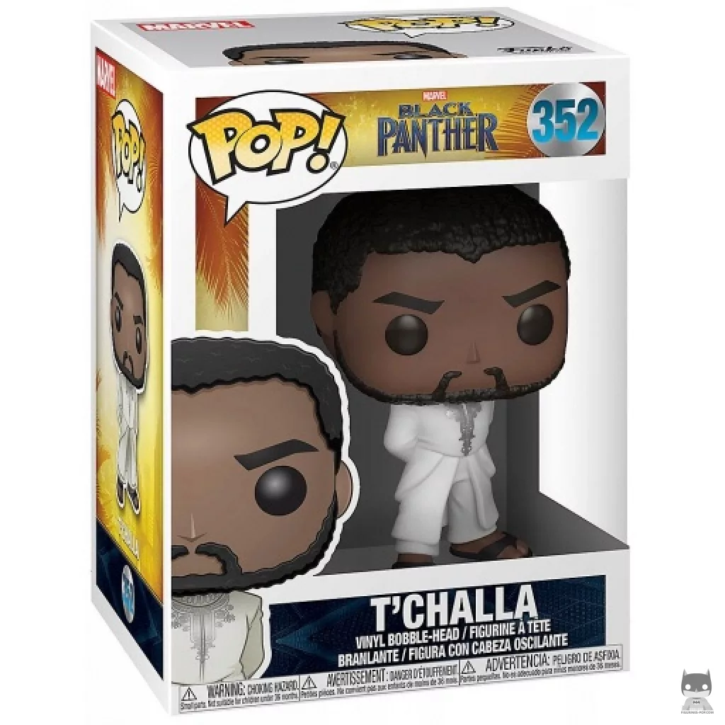 Figura Funko Pop! T'Challa (Blanco) en su caja