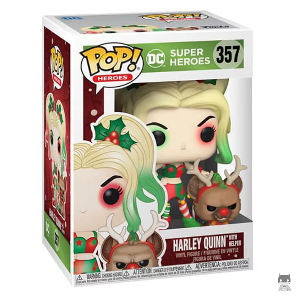 Figura Funko Pop! Harley Quinn con ayudante en su caja