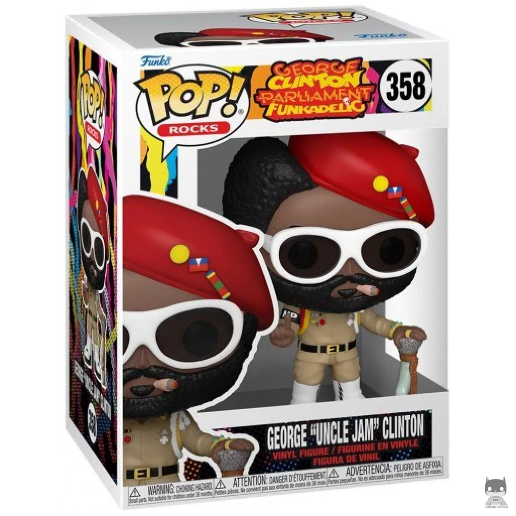 Figura Funko Pop! George "Uncle Jam" Clinton en su caja