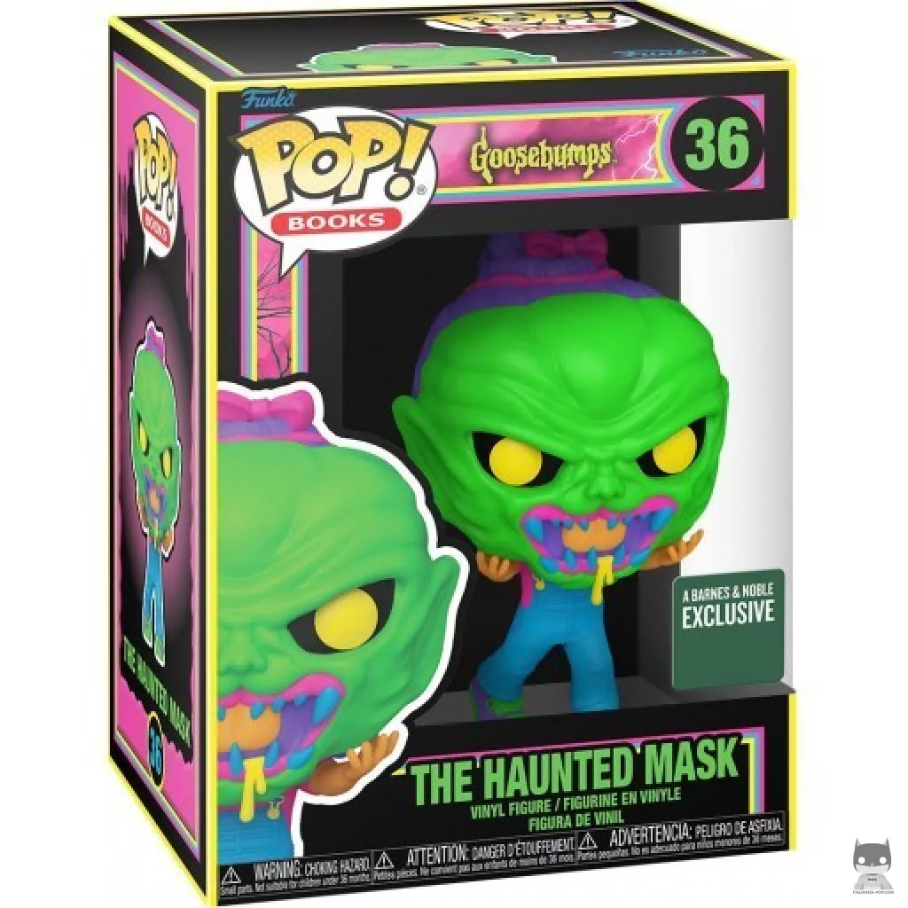 Figura Funko Pop! La máscara maldita (Luz negra) en su caja