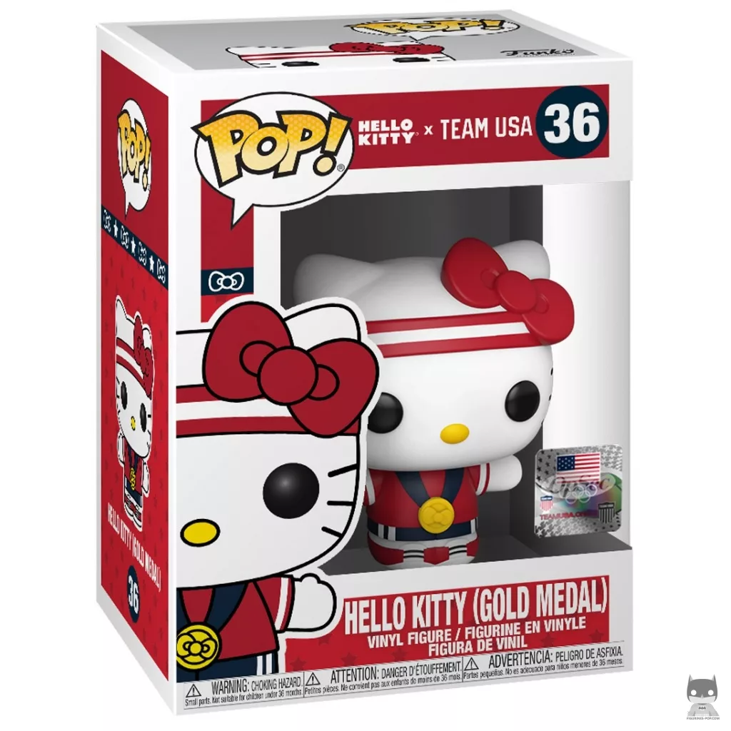 Figura Funko Pop! Hello Kitty (Medalla de oro) en su caja