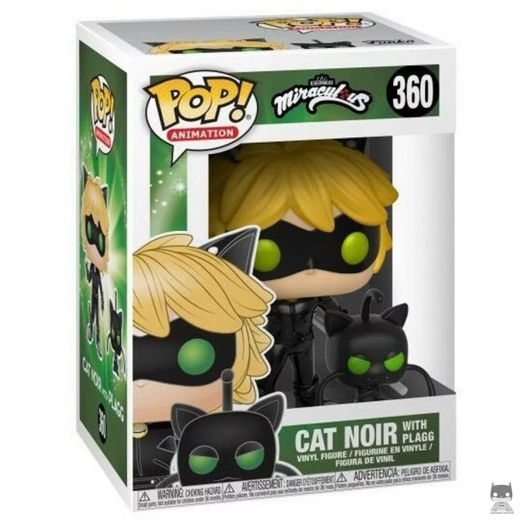 Figura Funko Pop! Cat Noir con Plagg en su caja