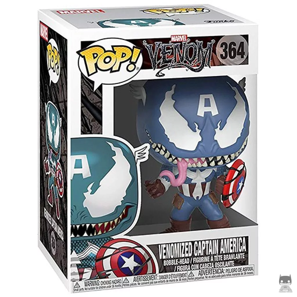 Figura Funko Pop! Capitán América venomizado en su caja