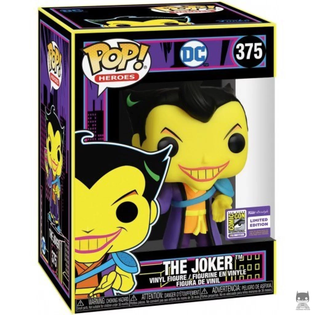 Figura Funko Pop! Joker (Luz negra) en su caja