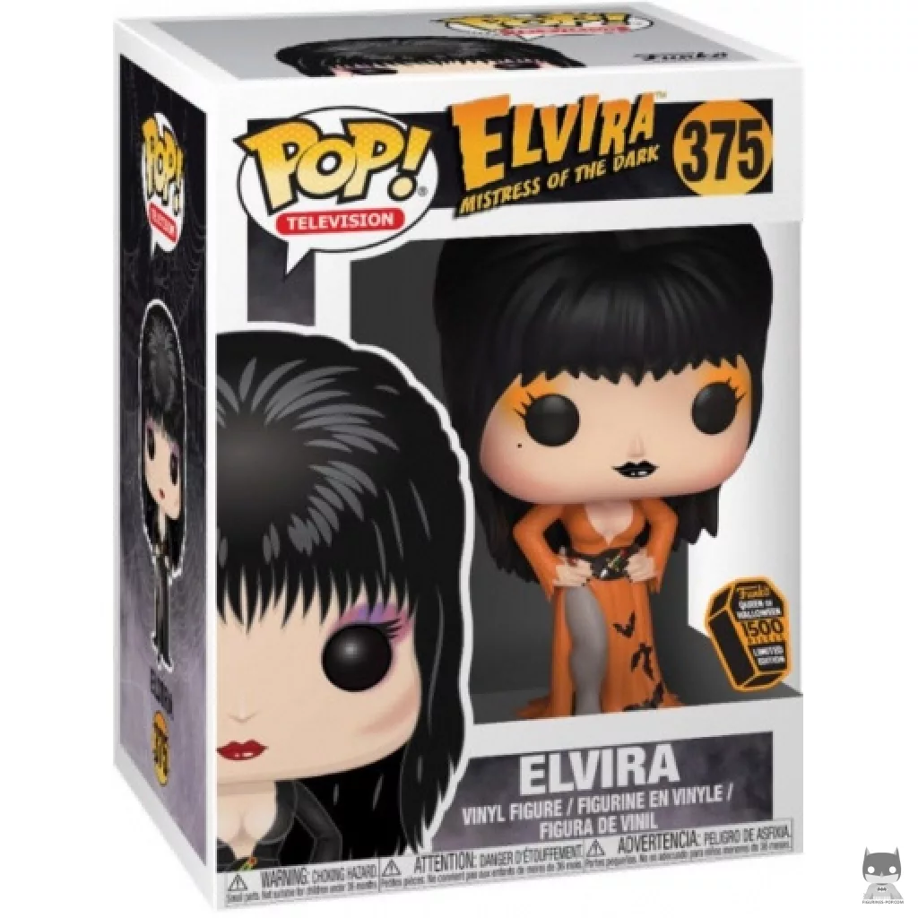 Figura Funko Pop! Elvira, reina de las tinieblas (Naranja) en su caja