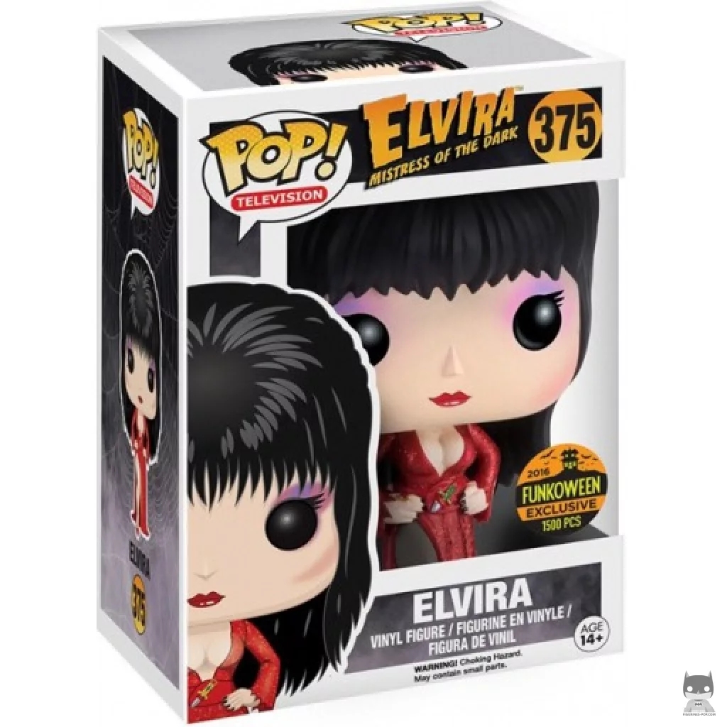Figura Funko Pop! Elvira, reina de las tinieblas (Rojo) en su caja