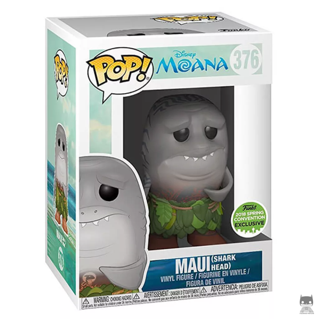 Figura Funko Pop! Maui (Cabeza de tiburón) Spring Convention en su caja