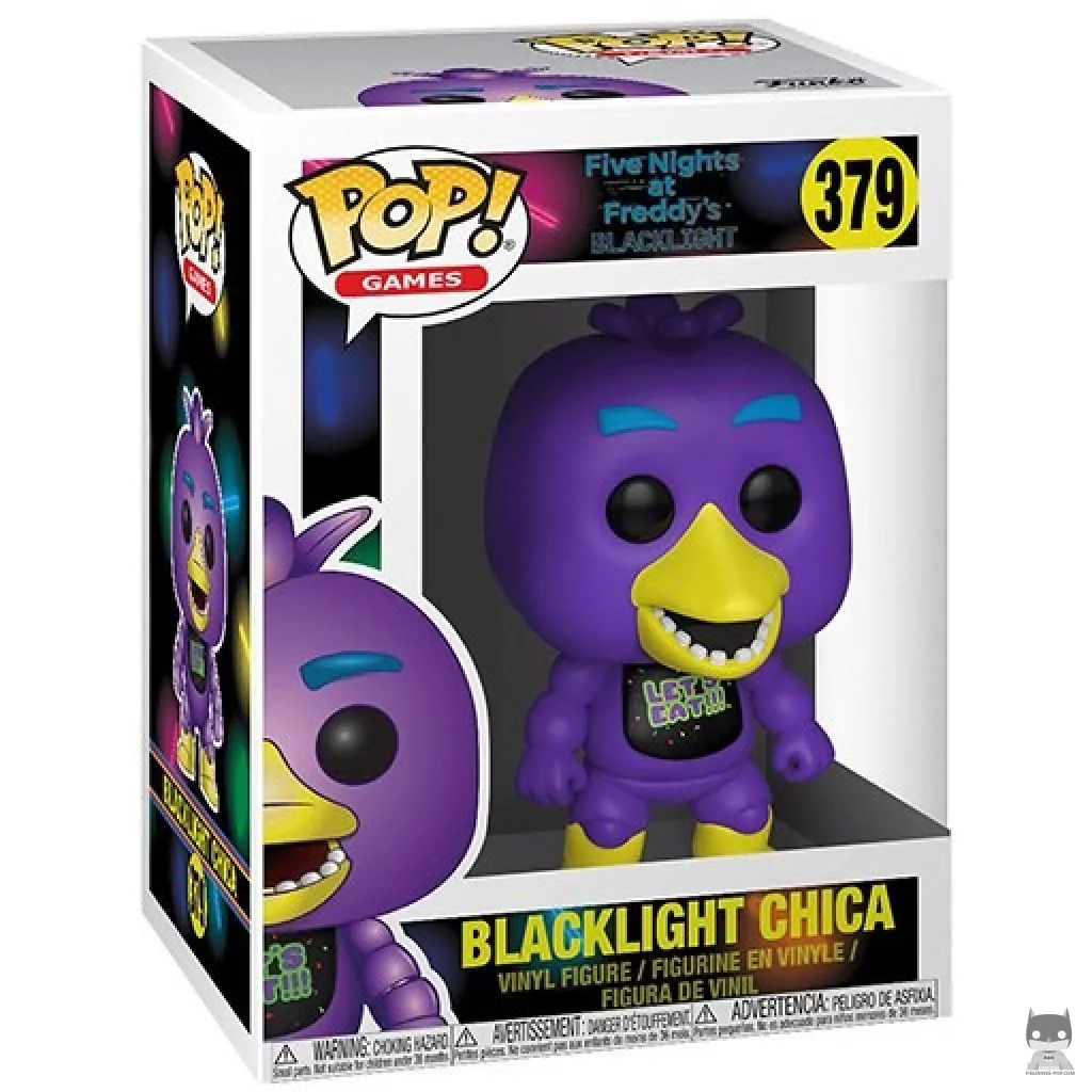 Figura Funko Pop! Chica the Chicken (Luz negra) en su caja