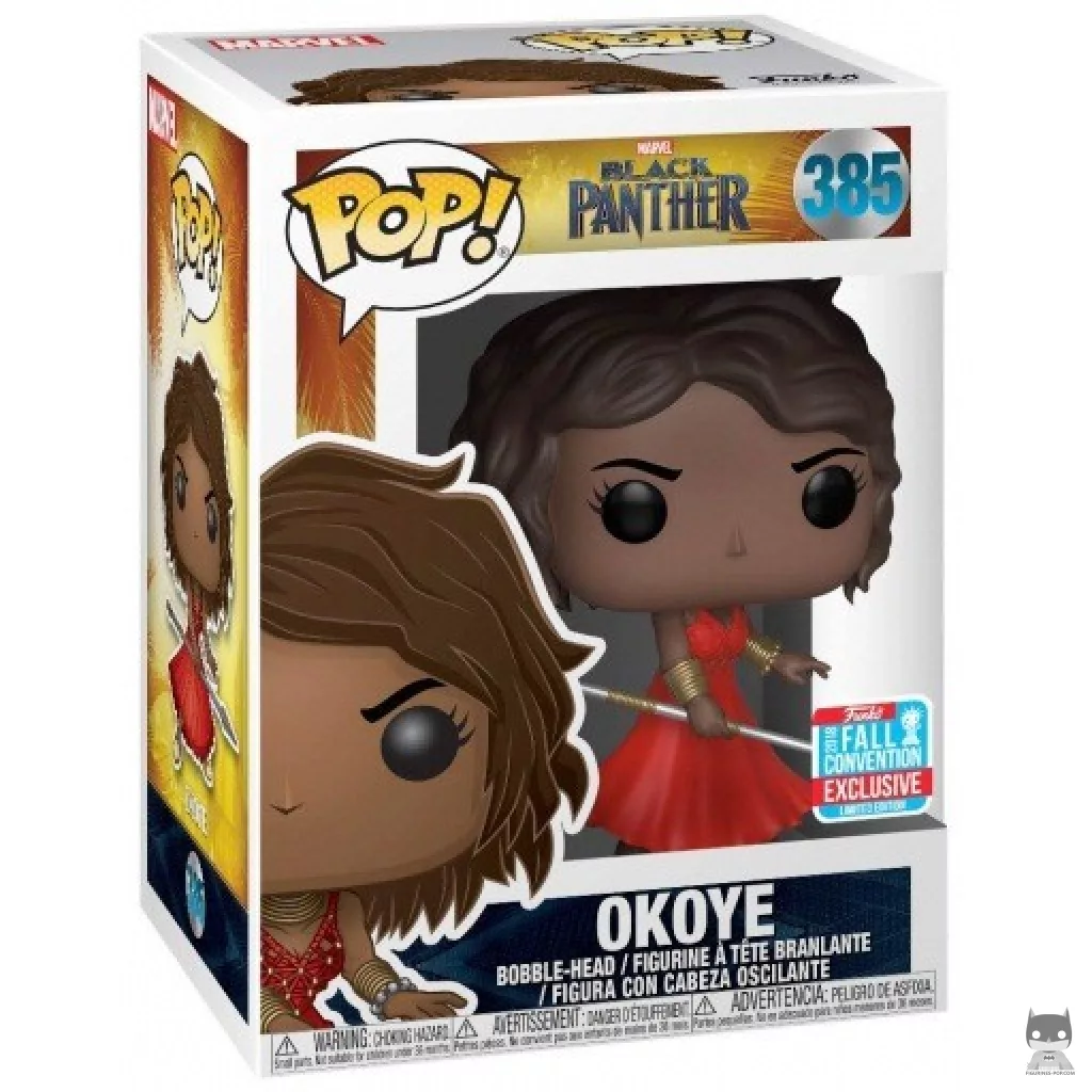 Figura Funko Pop! Okoye (Vestido rojo) en su caja