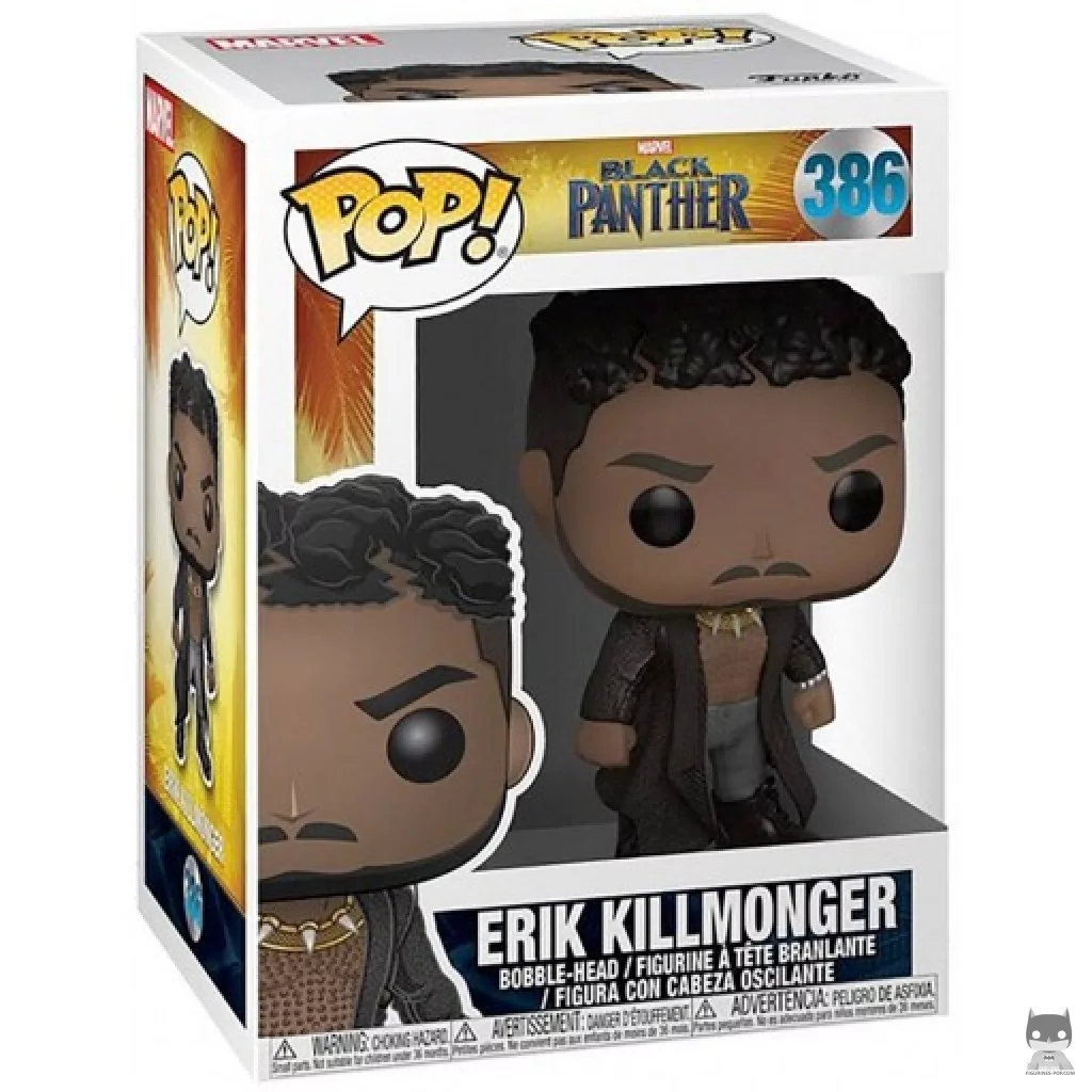 Figura Funko Pop! Erik Killmonger con cicatrices en su caja