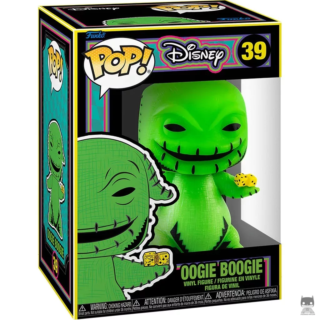 Figura Funko Pop! Oogie Boogie (Luz negra) en su caja