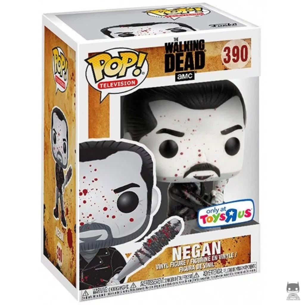 Figura Funko Pop! Negan (Blanco y negro) (Ensangrentado) en su caja